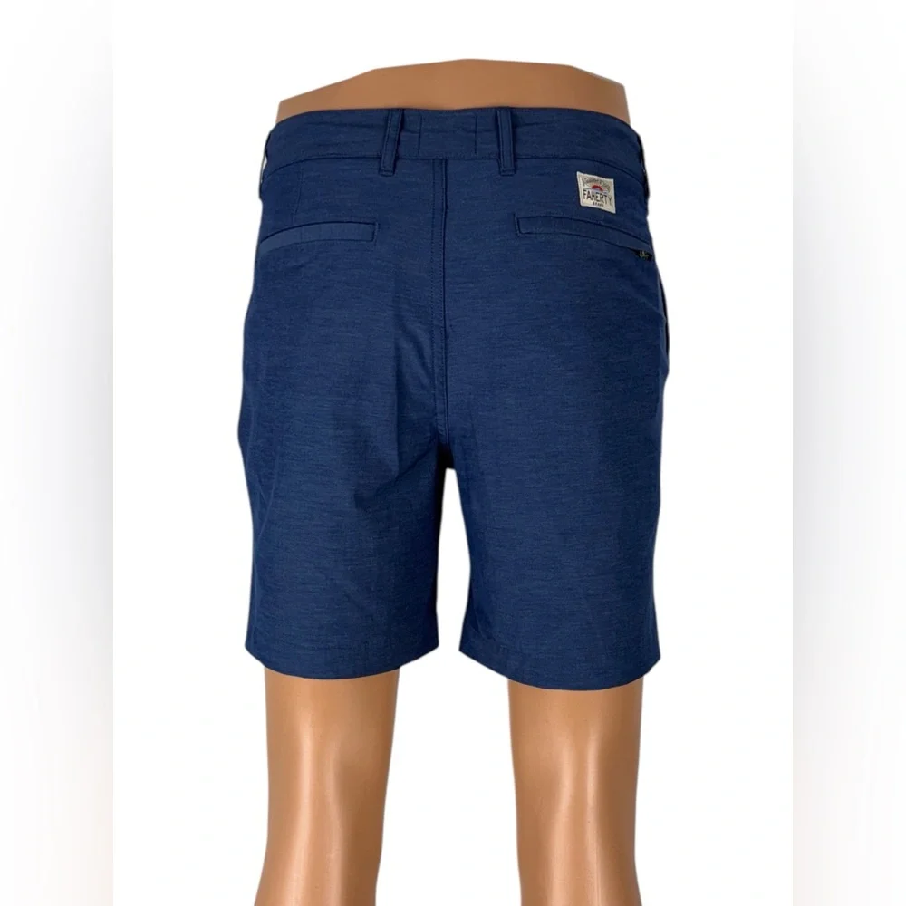 Faherty Mens 30 All Day Shorts Blue Stretch Drawstring Golf Athletic Beach EUC